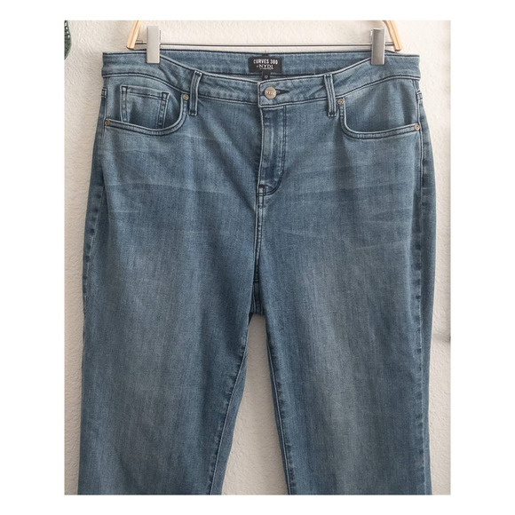 Nydj Curves 360 Slim Straight Blue Denim Jeans 12 - Picture 3 of 11